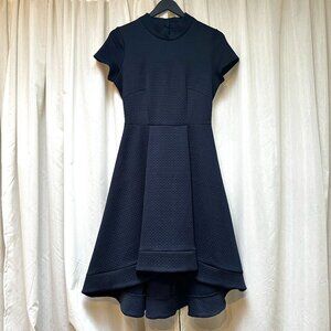 High low midi navy dress